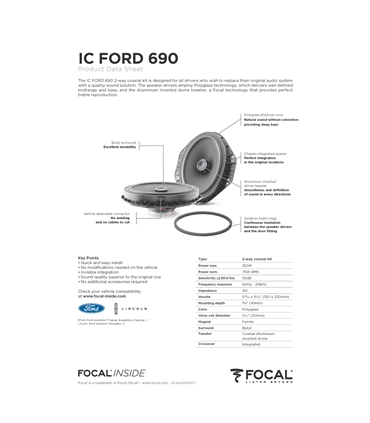 FOCAL KIT IC FORD 690 #2 - 1818ICFORD690