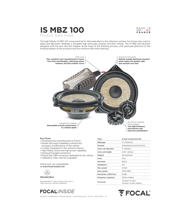 IS MBZ 100 Focal Kit Vias  Mercedes #7 - 1818ISMBZ100