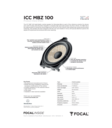 ICC MBZ 100 Focal Kit Coaxial Mercedes #3 - 1818ICCMBZ100