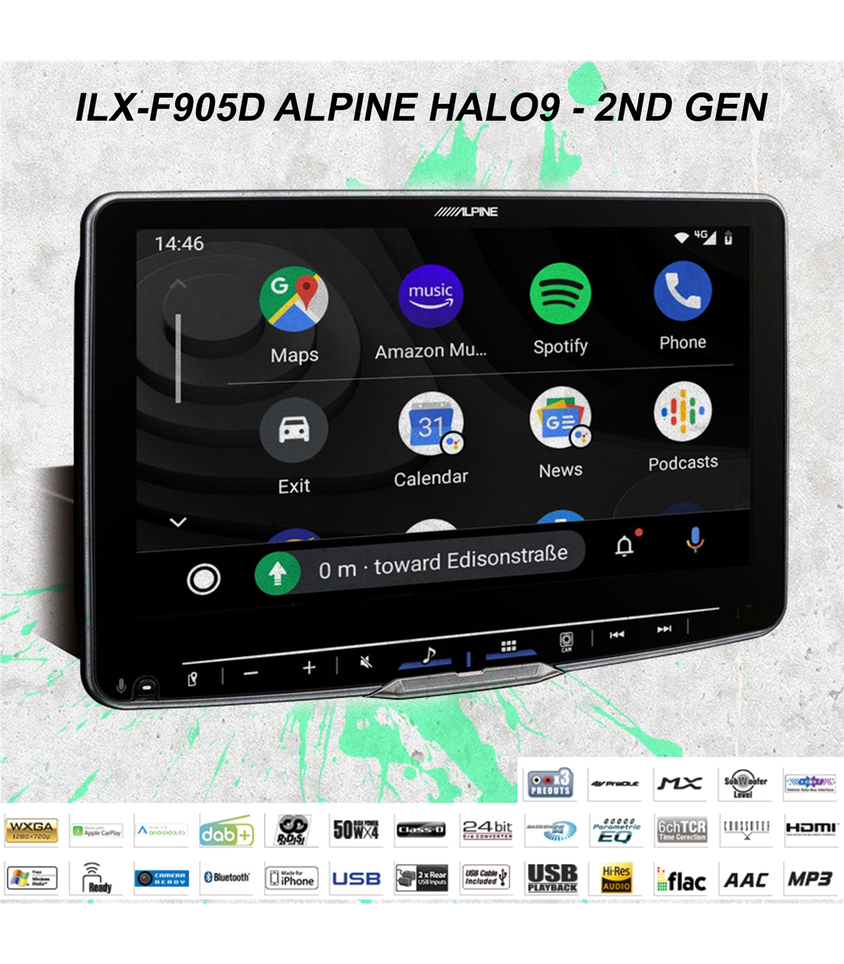 ILX-F905D Auto-rádio centro multimédia 2din Alpine iLX F905D