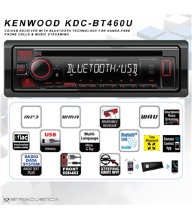 KDC-BT460U  Kenwood Radio CD USB Bluetooth - KDCBT460U