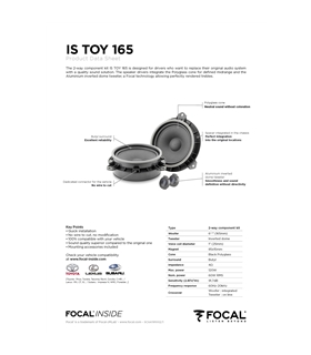 FOCAL KIT IS TOY165 #3 - 1818ISTOY165