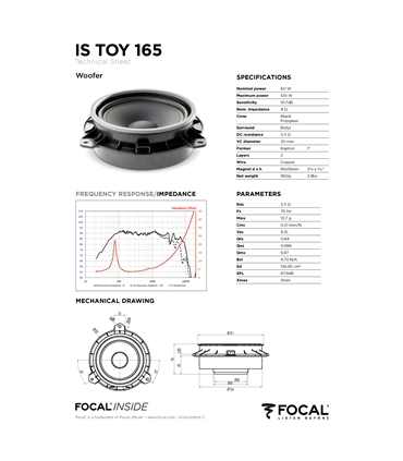 FOCAL KIT IS TOY165 #4 - 1818ISTOY165