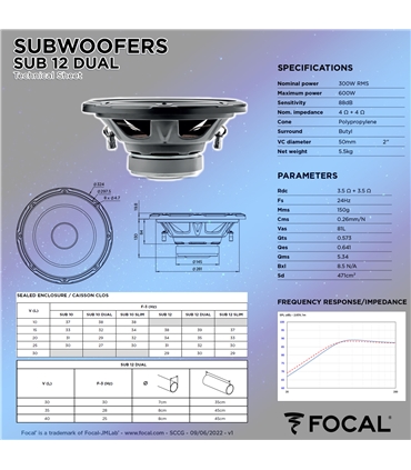 Focal Sub 12 Dual - Subwoofer 12" #1 - 1818SUB12DUAL