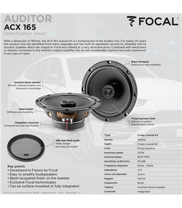 Focal Auditor Kit ACX-165 #3 - 1818ACX165