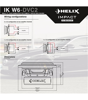 HELIX IK W6 DVC2 - Subwoofer de dupla bobine 2x2ohm #1 - IKW6DVC2