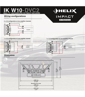 HELIX IK W12 DVC2 - Dupla bobine 2ohm #1 - IKW12DVC2