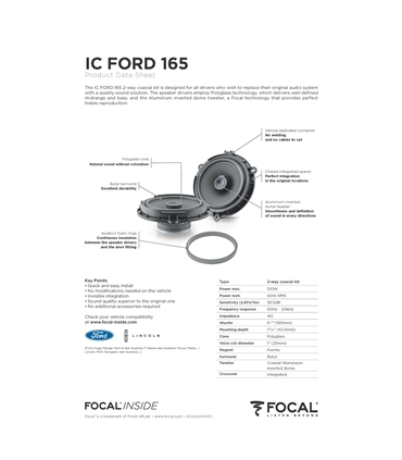 FOCAL KIT IC FORD 165 #2 - 1818ICFORD165