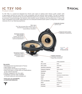 IC T3Y 100 Focal KiT TESLA #7 - 1818ICT3Y100