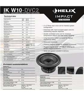 HELIX IK W10 DVC2 - Subwoofer de dupla bobine 2x2ohm #4 - IKW10DVC2