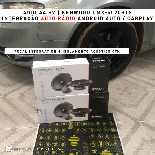Audi A4 Android Auto Carplay colunas Focal