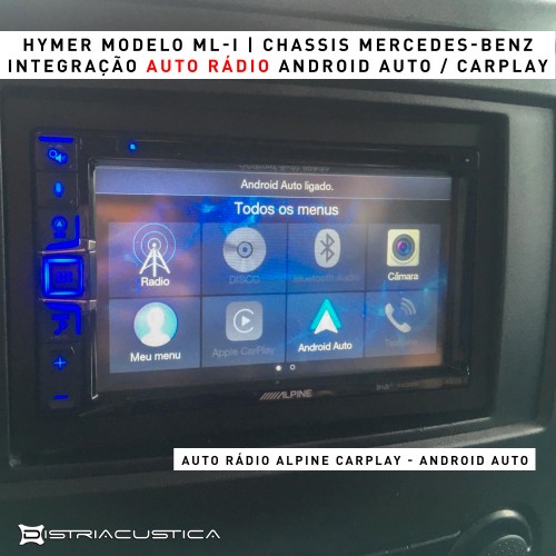 Autocaravana Hymer auto rádio carplay android auto